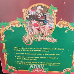 Vintage 1988 ENESCO Musical Animated Lighted Display JOLLY OLD ST NICHOLAS & Box