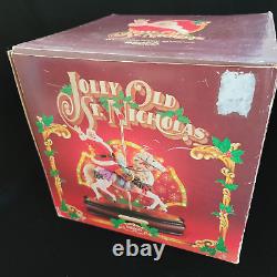 Vintage 1988 ENESCO Musical Animated Lighted Display JOLLY OLD ST NICHOLAS & Box