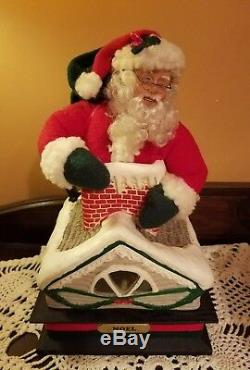 Vintage 1993 Holiday Creations NOEL Musical Light Santa Claus Down Chimney Rare