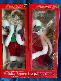 Vintage 1998 Telco Motionettes 18 Black AFRICAN American Mr & Mrs Santa Claus