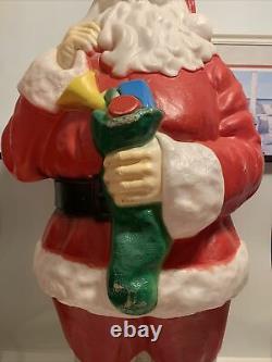 Vintage 40 Inch Tall Plastic Blow Mold Santa Claus by Empire needs light & cord