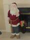 Vintage 42 Store Display Primitive Santa Claus With Paper Mache Head & Hands