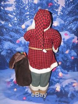 Vintage 42 Store Display Primitive Santa Claus with Paper Mache Head & Hands