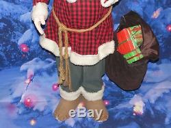 Vintage 42 Store Display Primitive Santa Claus with Paper Mache Head & Hands