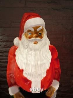 Vintage 46 Empire Santa Claus Blow Mold Light Plastic Yard Decororation Works