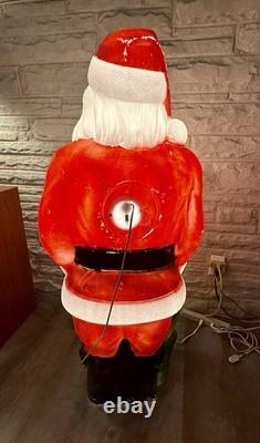 Vintage 46 Empire Santa Claus Blow Mold Light Plastic Yard Decororation Works