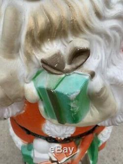 Vintage 46 Poloron Whispering Santa Claus with Toy Sack Blow Mold