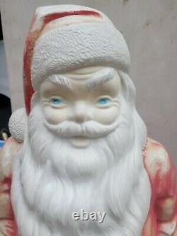 Vintage 48 Empire Blow Mold Santa With Bag Of Toys With Light Cord