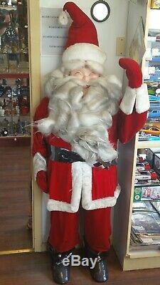 Vintage 5' 10 Tall Animated Mechanical Store Display Santa Claus By Harold Gale