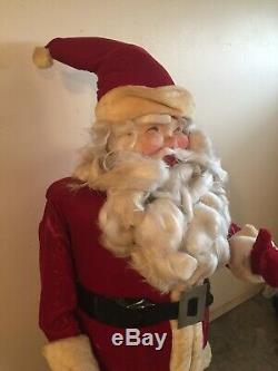 Vintage 5 Foot Tall Animated Mechanical Store Display Santa Claus By Harold Gale