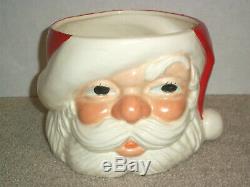 Vintage 50's Santa Claus Punch Bowl Ladle and 7 Cups Handpainted