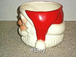 Vintage 50's Santa Claus Punch Bowl Ladle and 7 Cups Handpainted