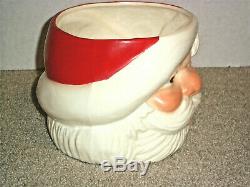 Vintage 50's Santa Claus Punch Bowl Ladle and 7 Cups Handpainted