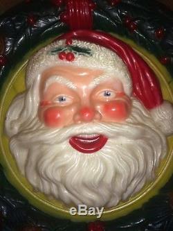Vintage 50s/60s Huge 26 Diameter Electric Noma Santa Claus Christmas Wreath, Box