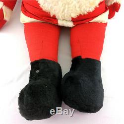 Vintage 50s Santa Claus Plush Jumbo Stuffed Doll 3 Feet Tall Plastic Rubber Face
