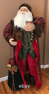 Vintage 56-INCH FATHER CHRISTMAS SANTA FIGURE MANNEQUIN FUR SPRING TELESCOPING