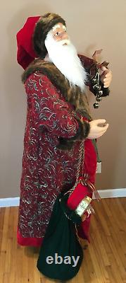 Vintage 56-INCH FATHER CHRISTMAS SANTA FIGURE MANNEQUIN FUR SPRING TELESCOPING