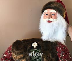 Vintage 56-INCH FATHER CHRISTMAS SANTA FIGURE MANNEQUIN FUR SPRING TELESCOPING