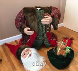 Vintage 56-INCH FATHER CHRISTMAS SANTA FIGURE MANNEQUIN FUR SPRING TELESCOPING