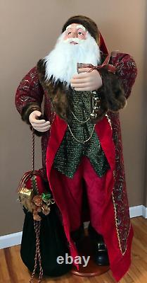 Vintage 56-INCH FATHER CHRISTMAS SANTA FIGURE MANNEQUIN FUR SPRING TELESCOPING