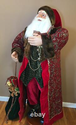 Vintage 56-INCH FATHER CHRISTMAS SANTA FIGURE MANNEQUIN FUR SPRING TELESCOPING