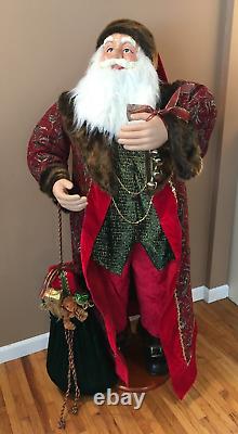 Vintage 56-INCH FATHER CHRISTMAS SANTA FIGURE MANNEQUIN FUR SPRING TELESCOPING