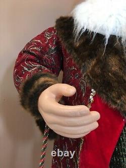 Vintage 56-INCH FATHER CHRISTMAS SANTA FIGURE MANNEQUIN FUR SPRING TELESCOPING