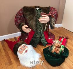 Vintage 56-INCH FATHER CHRISTMAS SANTA FIGURE MANNEQUIN FUR SPRING TELESCOPING