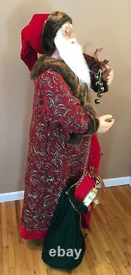 Vintage 56-INCH FATHER CHRISTMAS SANTA FIGURE MANNEQUIN FUR SPRING TELESCOPING