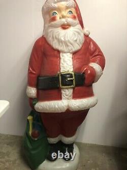 Vintage 5ft Blow Mold Santa Claus w LIGHT lifesize Christmas decoration