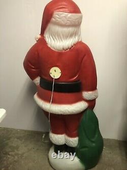 Vintage 5ft Blow Mold Santa Claus w LIGHT lifesize Christmas decoration
