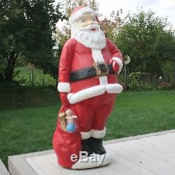Vintage 60 General Foam Lighted Santa Claus Blow Mold Christmas Lawn Decoration