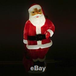 Vintage 60 General Foam Lighted Santa Claus Blow Mold Christmas Lawn Decoration