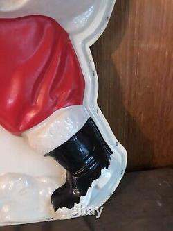 Vintage 63 X 37 Molded Plastic Flatback Lighted Santa Claus