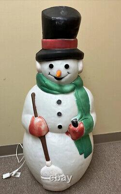 Vintage 90s Empire Snowman Blow Mold Working Plastic 39 See Description