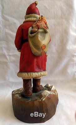 Vintage ANRI B Shackman 9 1/2 Santa Claus Wooden Figure 1988 Christmas 136/500