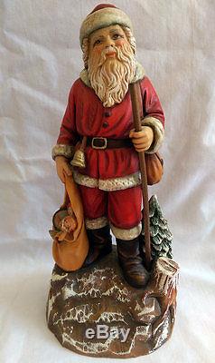 Vintage ANRI B Shackman 9 1/2 Wooden Santa Claus Figure 1988 Christmas 228/500