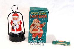 Vintage Amico Battery Light Up Santa Claus Mini Lantern With Box Works 66090