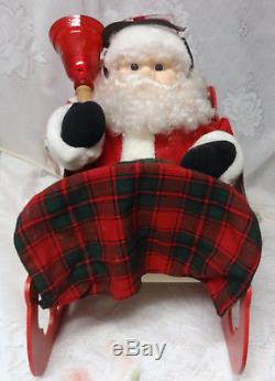 Vintage Animated SANTA CLAUS on Sleighs Lighted TELCO Motion-ettes Original Tag