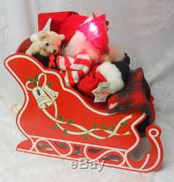 Vintage Animated SANTA CLAUS on Sleighs Lighted TELCO Motion-ettes Original Tag