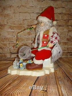 Vintage Animated Telco Motion Lighted Fishing Santa Claus Motion-ettes RARE