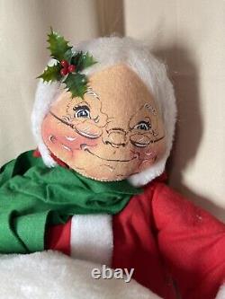 Vintage Annalee Mr & Mrs Santa Claus Christmas Mobilitee Dolls 1960's 28