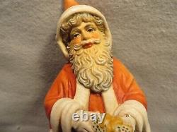 Vintage Anri Limited Edition Carved Wood Santa Claus Figure Wearing a Full Robe