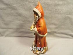 Vintage Anri Limited Edition Carved Wood Santa Claus Figure Wearing a Full Robe