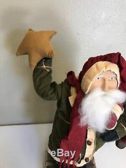Vintage Arnett's Country Store Santa Claus Holding a Star with Candy Cane USA