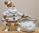 Vintage Atlantic Mold Ceramic Santa Claus Figure With Music Box Planter Usa
