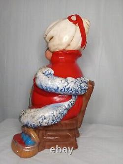Vintage Atlantic Mold Ceramic Santa and Mrs. Claus Christmas Figures 13 & 14