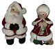 Vintage Atlantic Mold Ceramic Winking Santa And Mrs. Claus Christmas Figures