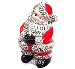 Vintage Atlantic Mold Hand Painted Winking Santa 9 Ceramic Figure MCM Christmas