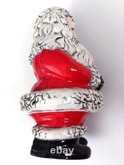Vintage Atlantic Mold Hand Painted Winking Santa 9 Ceramic Figure MCM Christmas
